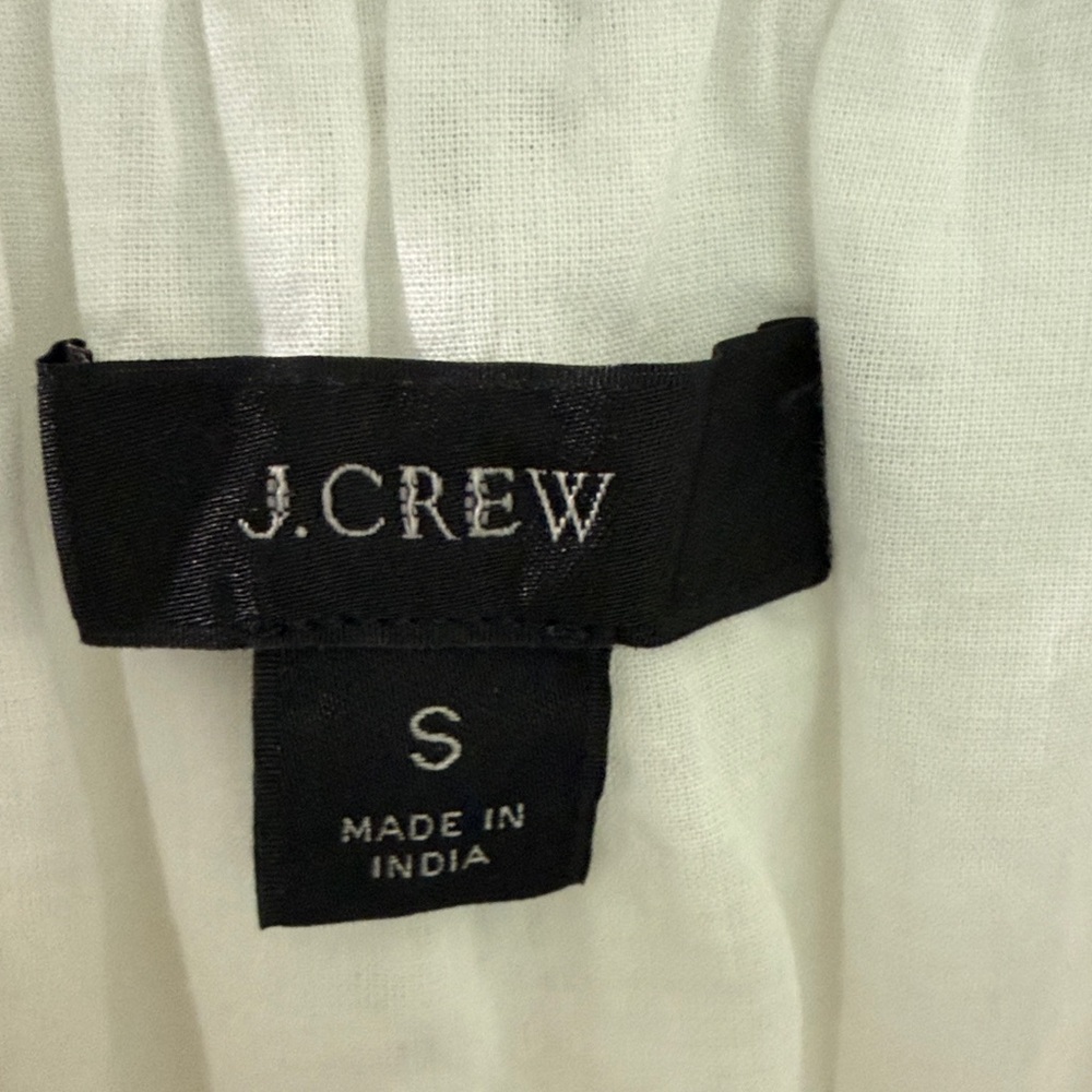 J Crew White Eyelet Pom-Pom Ruffle Sleeveless Top - Picture 2 of 5